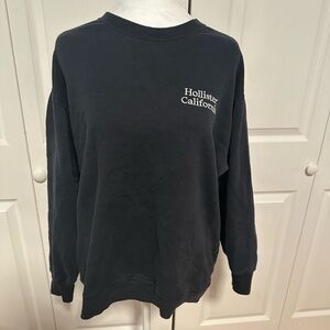 Hollister Black Crewneck Sweater Classic Cotton Casual